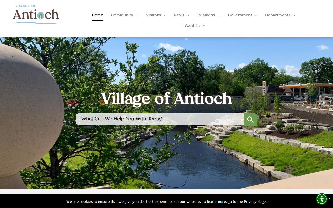Antioch White Pages village government website homepage