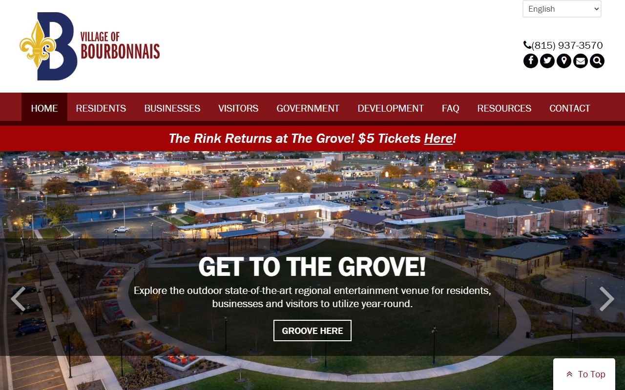 Bourbonnais White Pages village government homepage