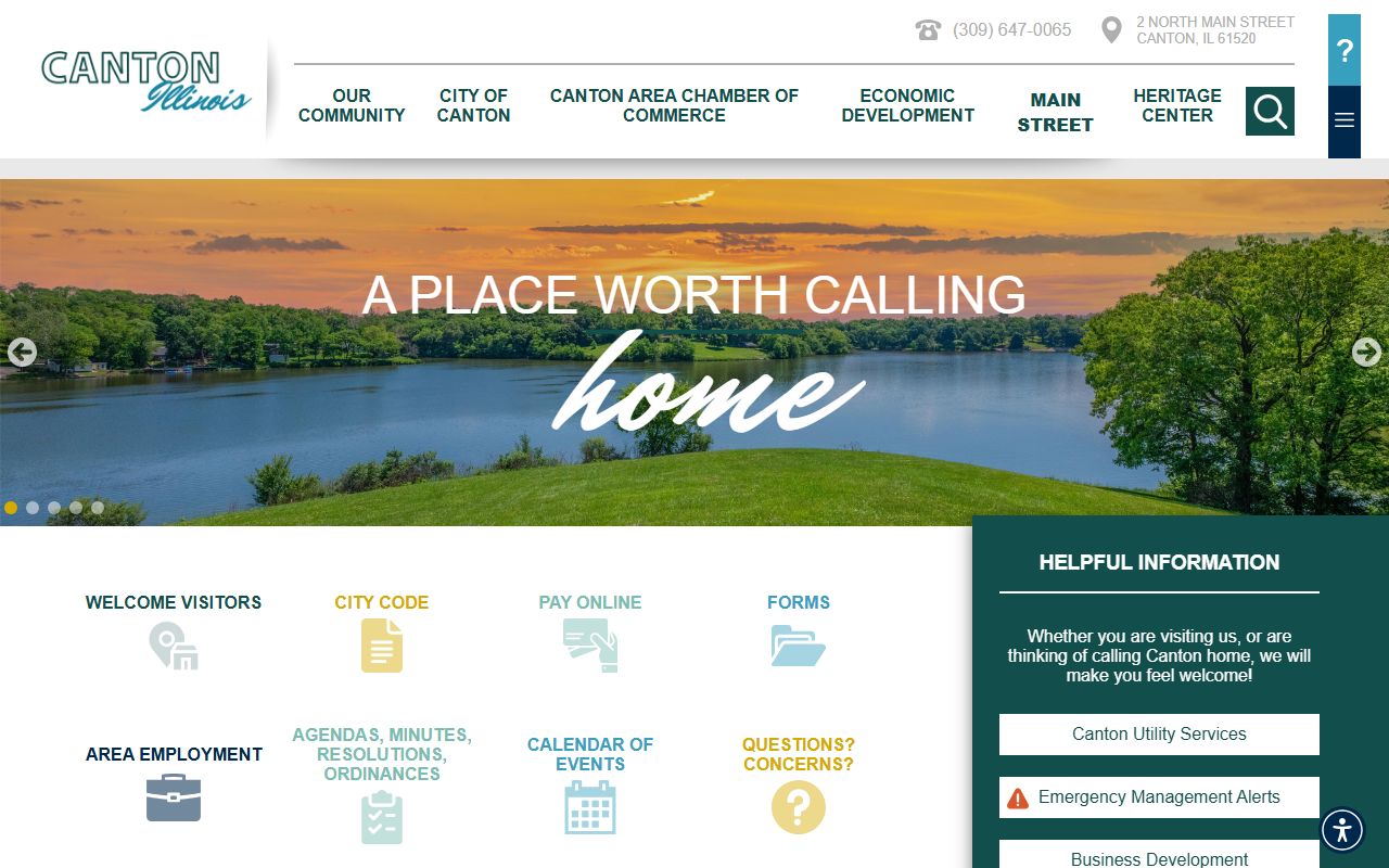 Canton White Pages city government homepage