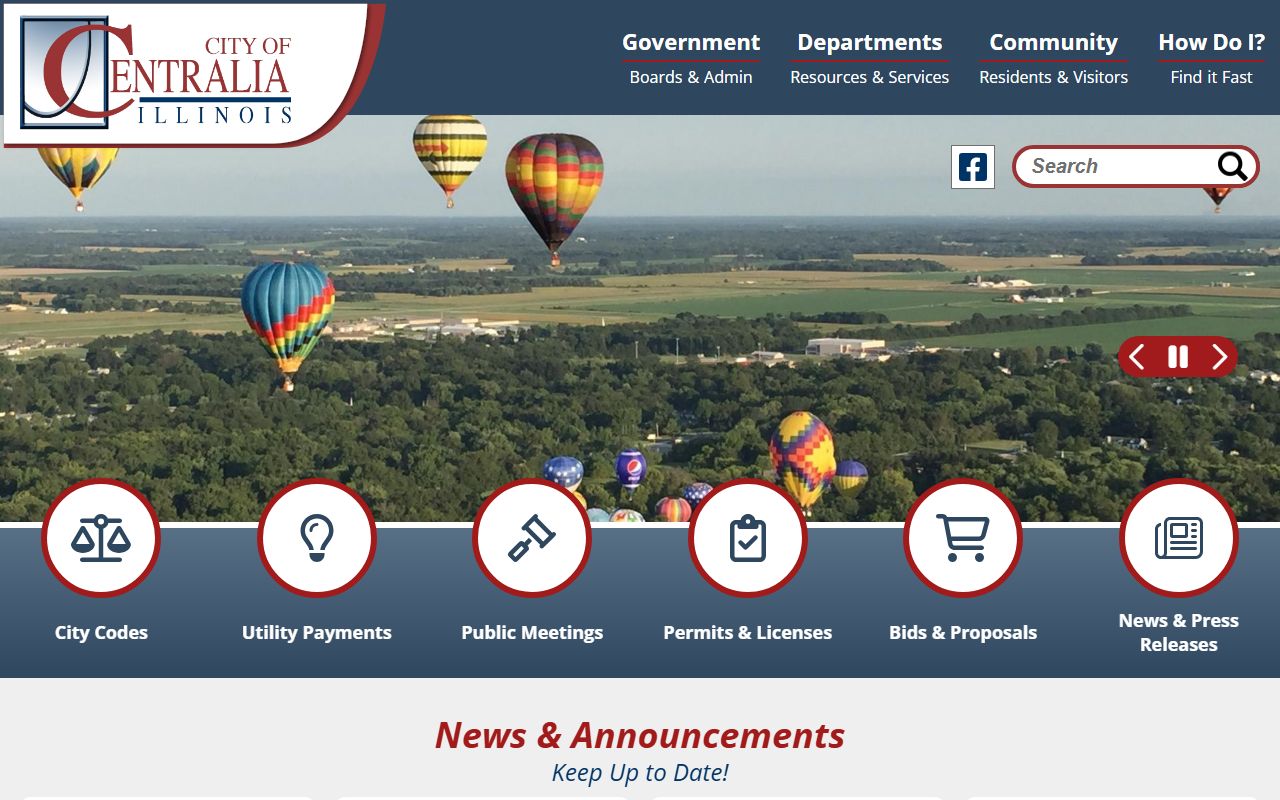 Centralia White Pages city government homepage