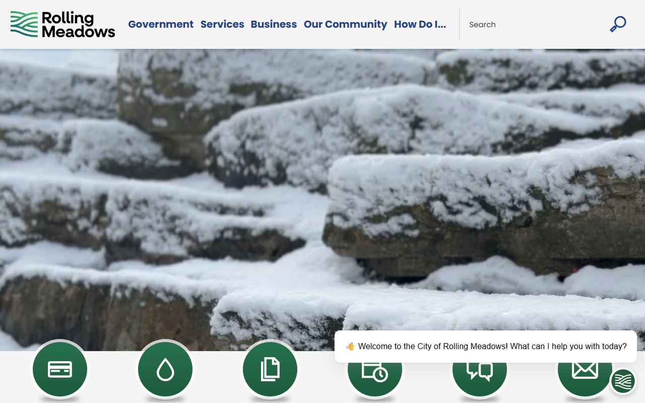 Rolling Meadows White Pages city homepage showing local government services