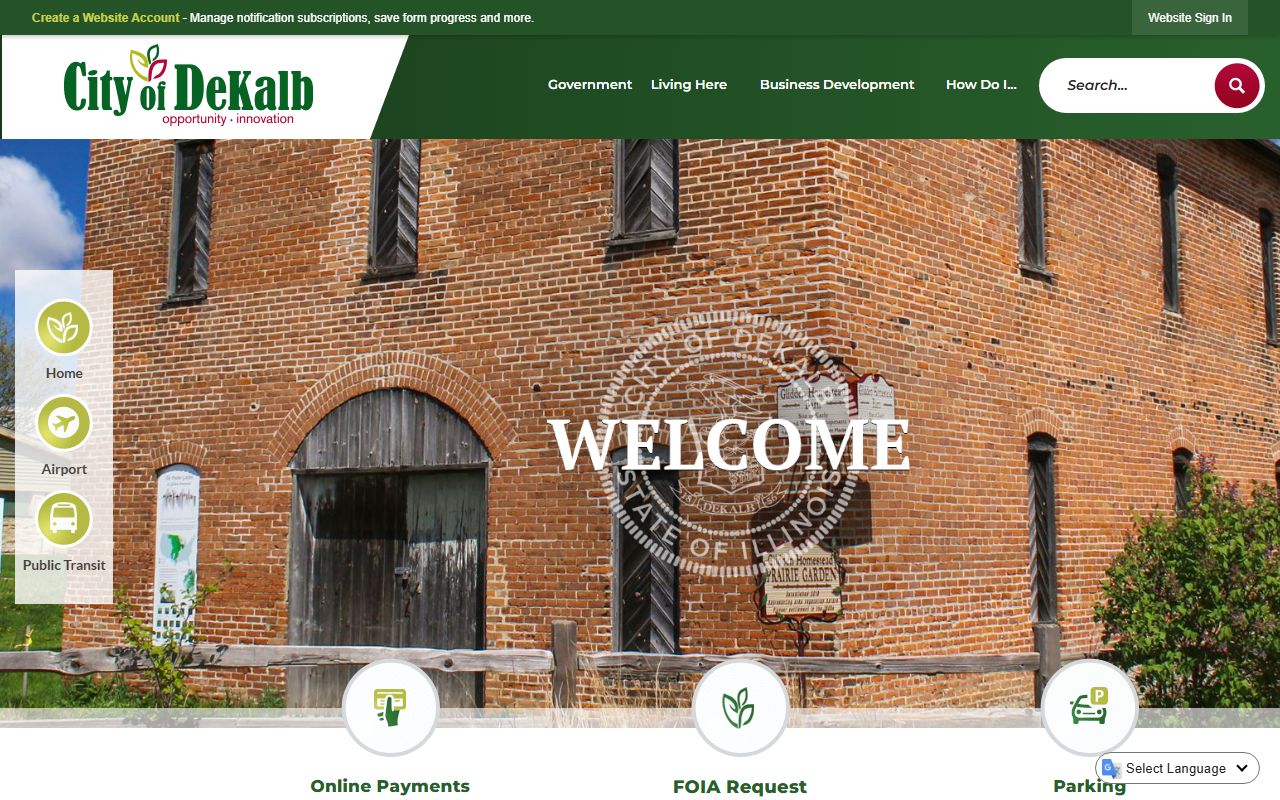 DeKalb White Pages city government homepage