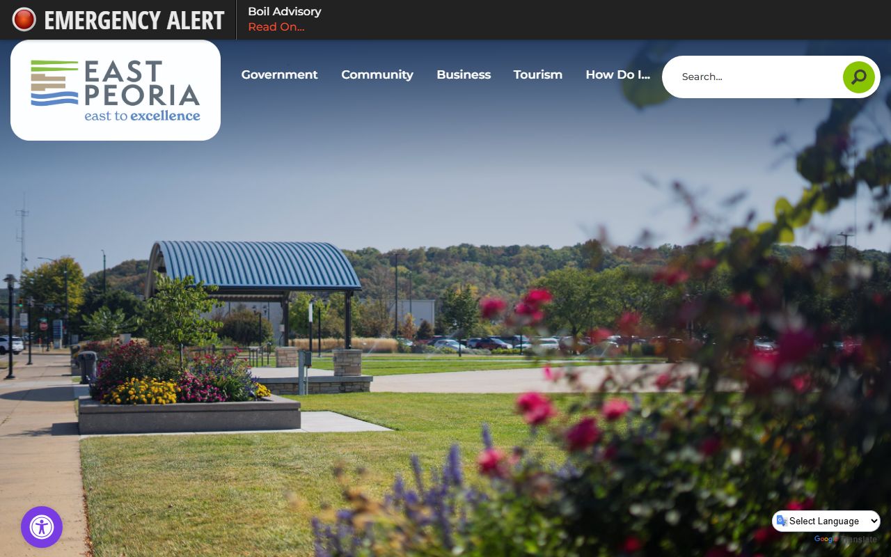 East Peoria White Pages city homepage with local government information