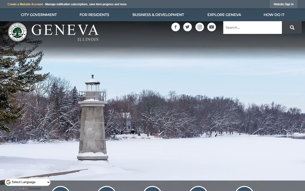 Geneva White Pages city government homepage with services and contact information