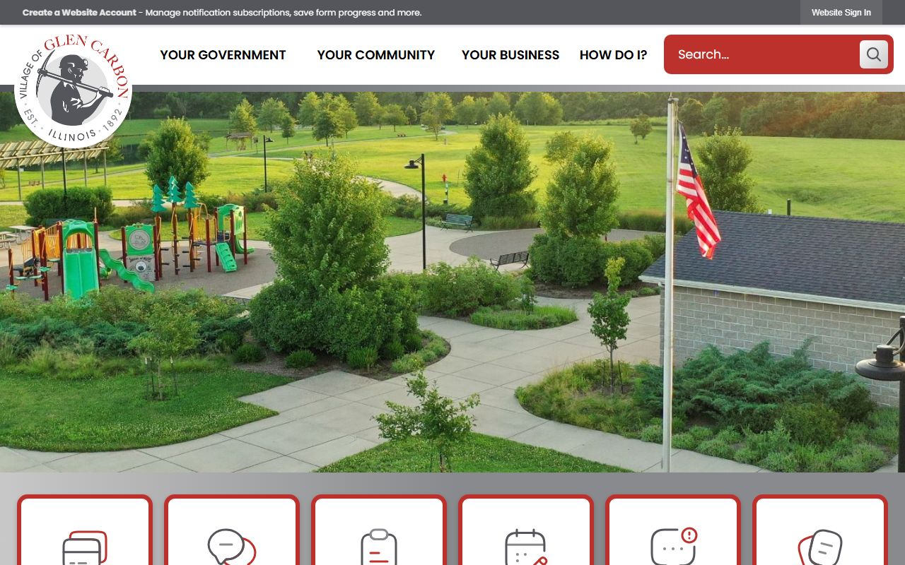 Glen Carbon White Pages village government homepage with services and contacts