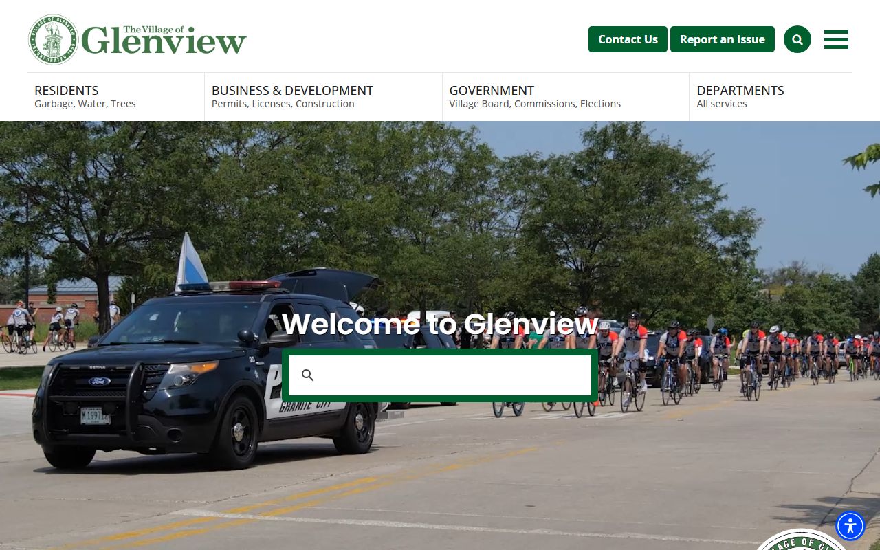Glenview White Pages village government homepage with services and department contacts