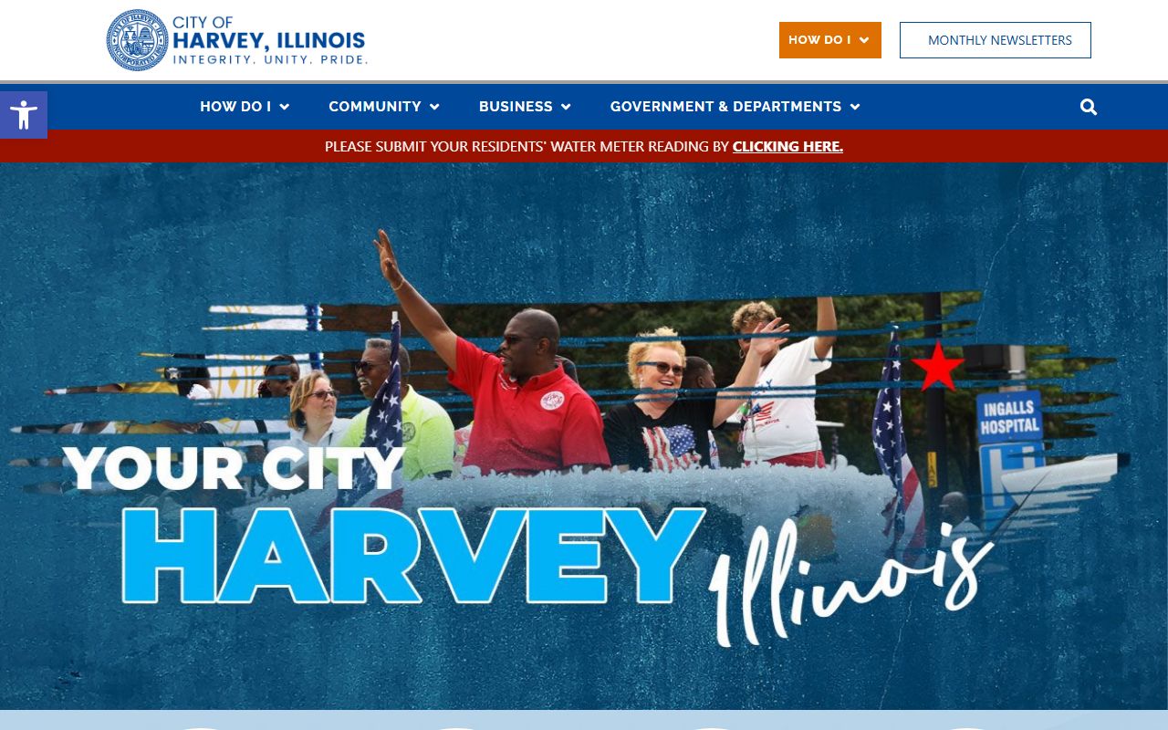 Harvey White Pages city government homepage with services and contact details