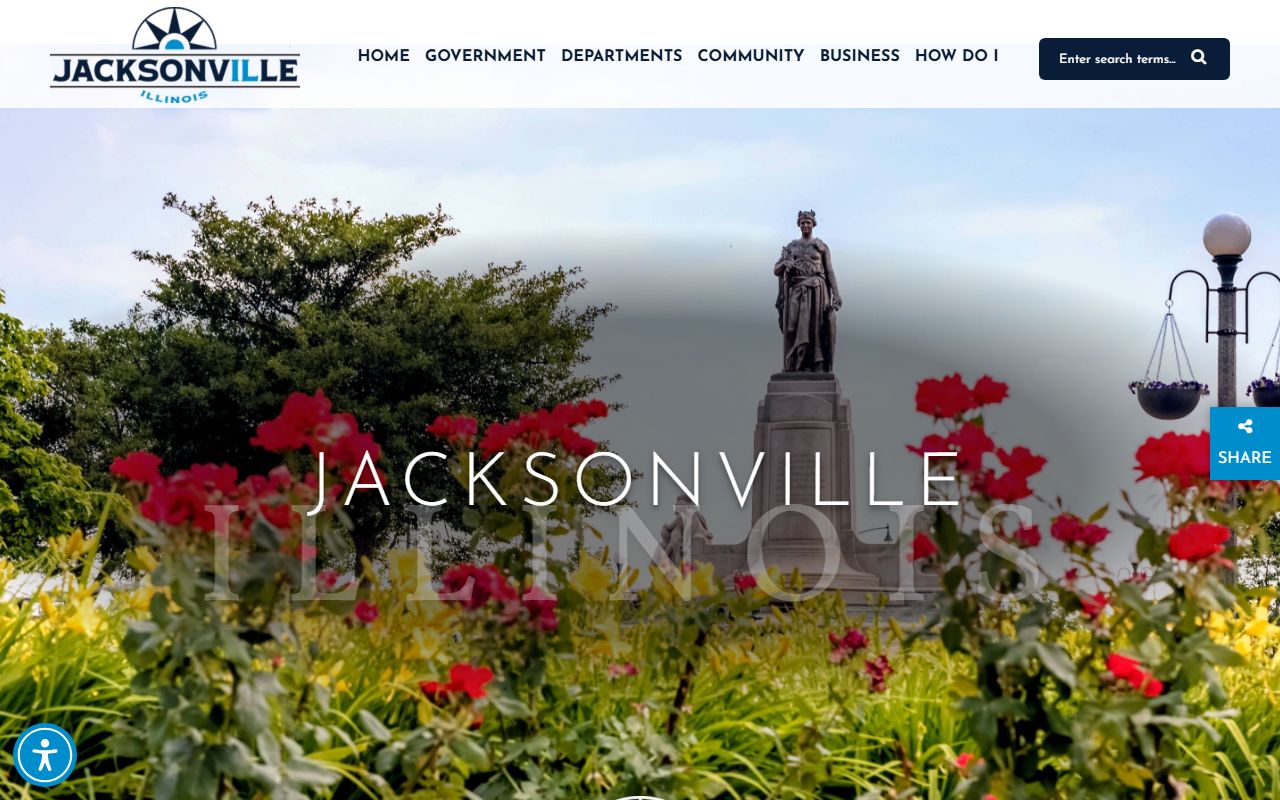 Jacksonville White Pages city homepage showing local government services