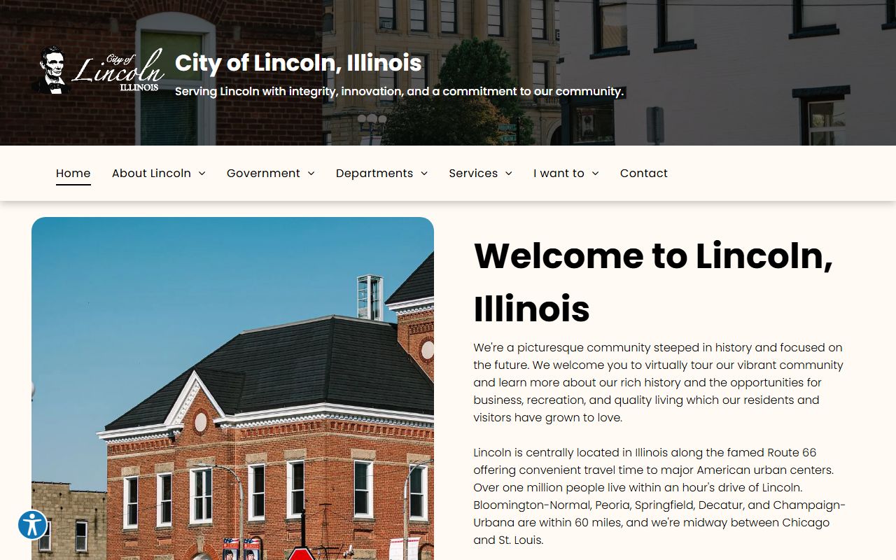 Lincoln White Pages city homepage showing local government services