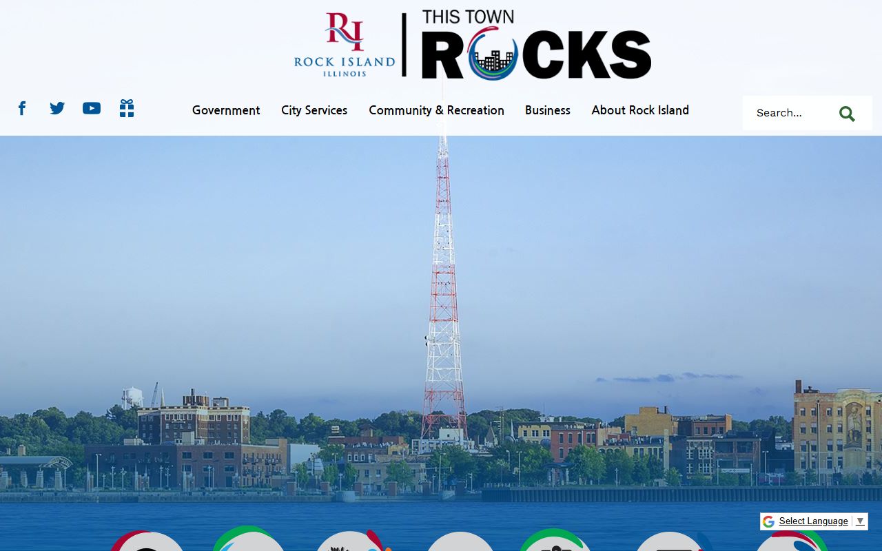 Rock Island White Pages city homepage showing local government services