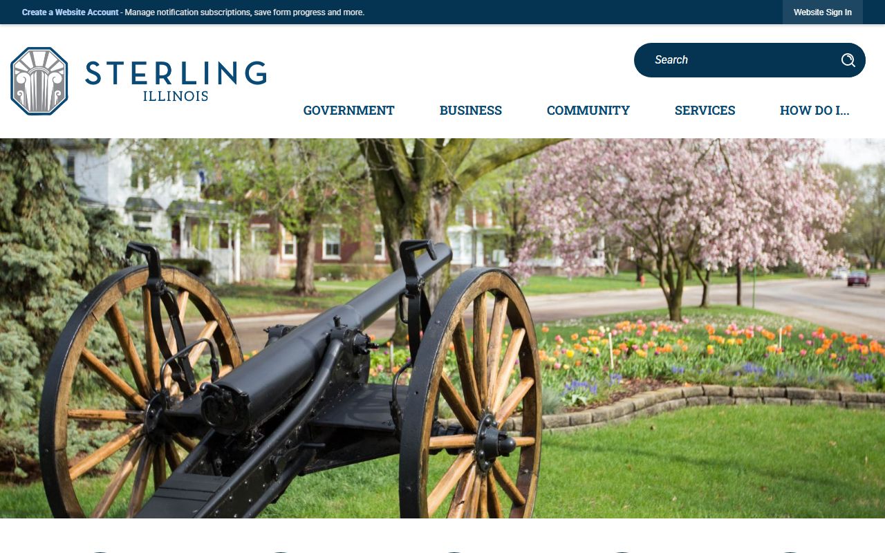Sterling White Pages city homepage showing local government services