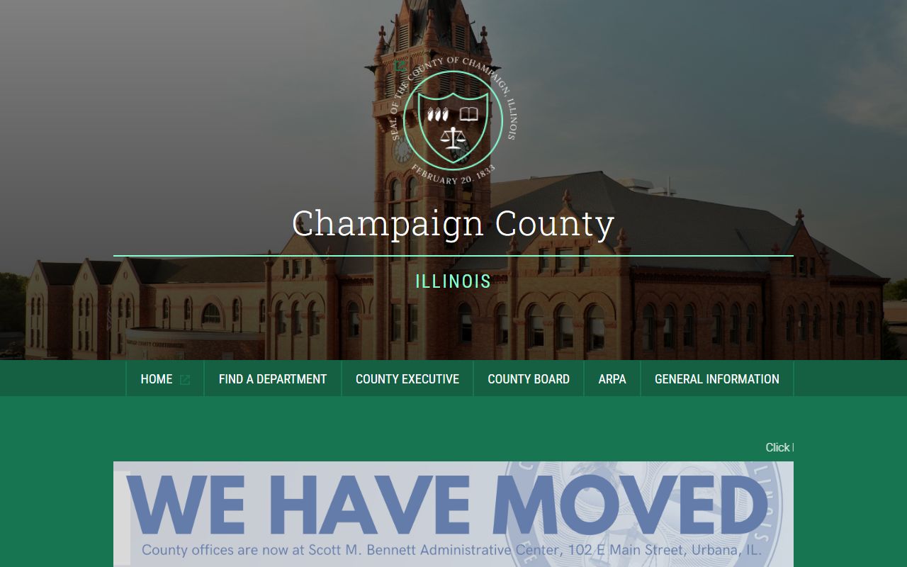Champaign County White Pages government homepage