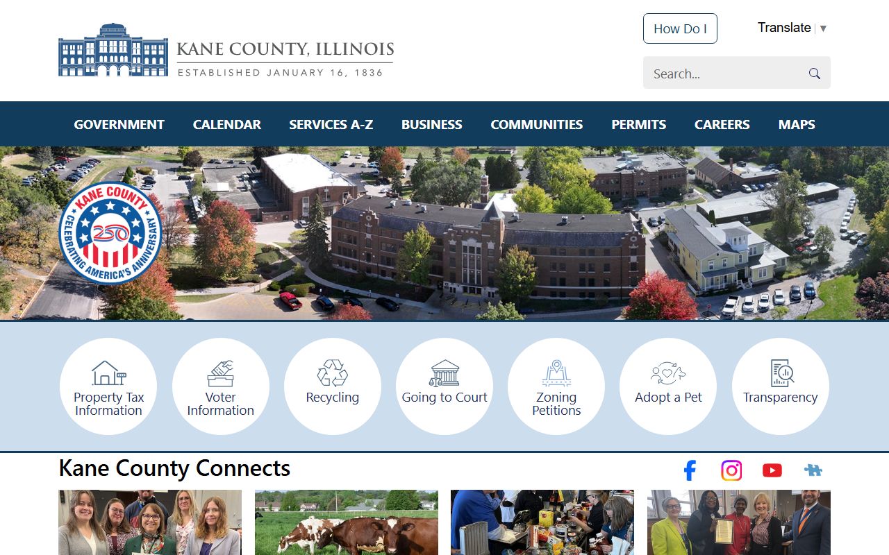 Kane County White Pages homepage