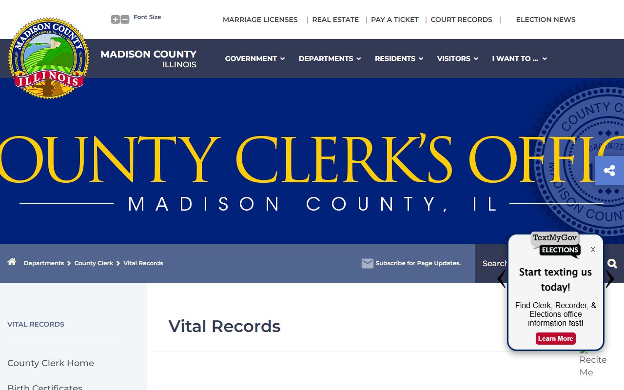 Madison County Vital Records White Pages