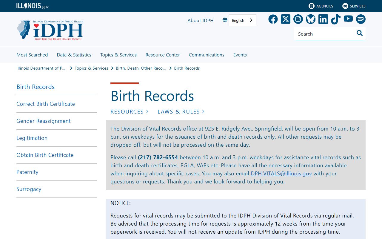 Illinois birth records page for white pages people search