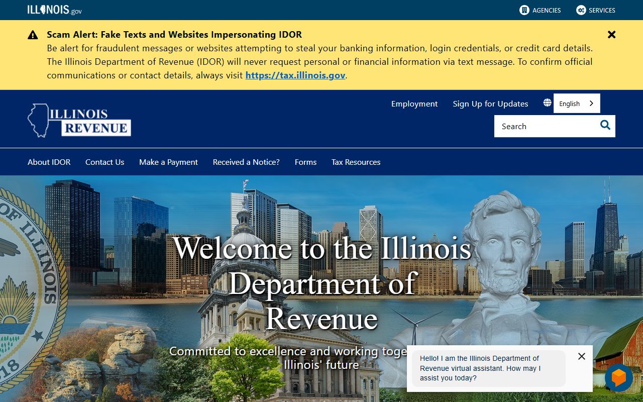 Illinois Department of Revenue for white pages tax record searches